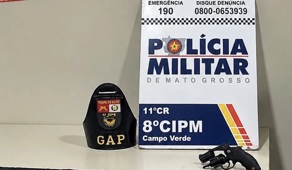 Homem de 37 anos é preso com revólver na cintura em bar de Campo Verde